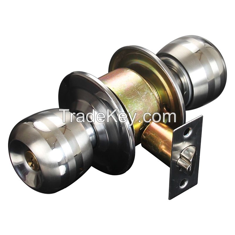 Tubular Knob Lockset Door Lock Ball Knob Enty Stainless Steel