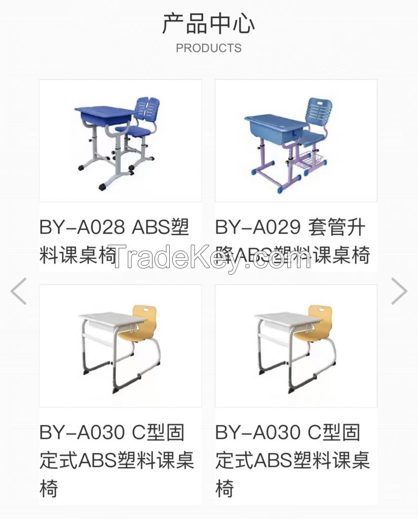 Student desks and chairs