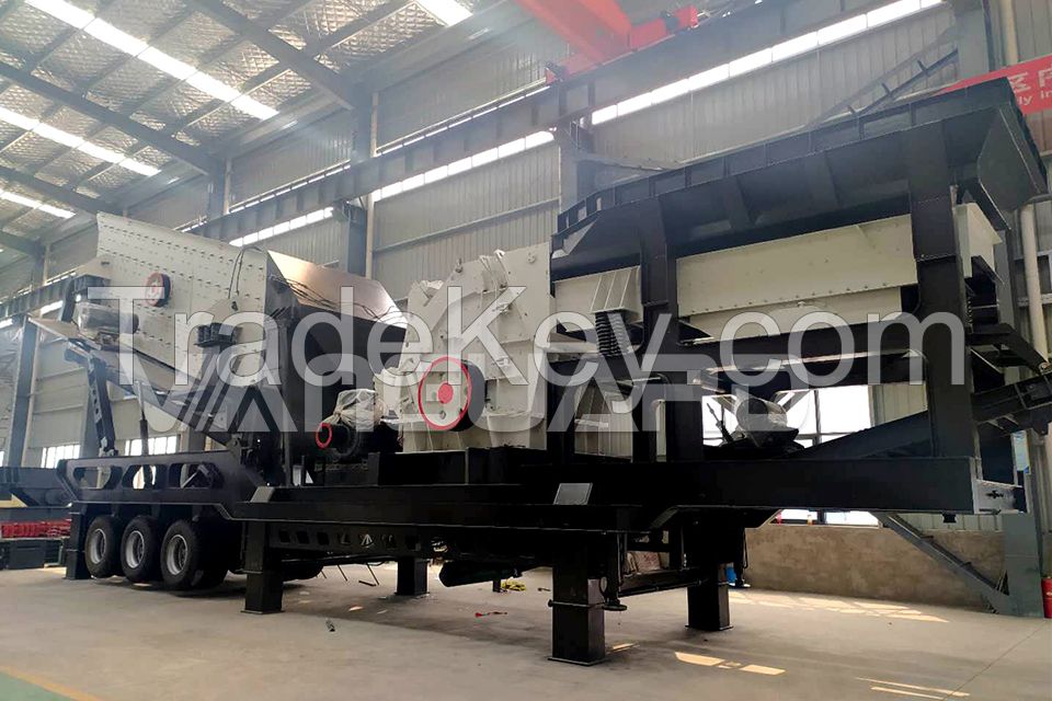 50-100tph Capacity Portable Mobile Stone Crusher Moving Crushing Plant For Sale