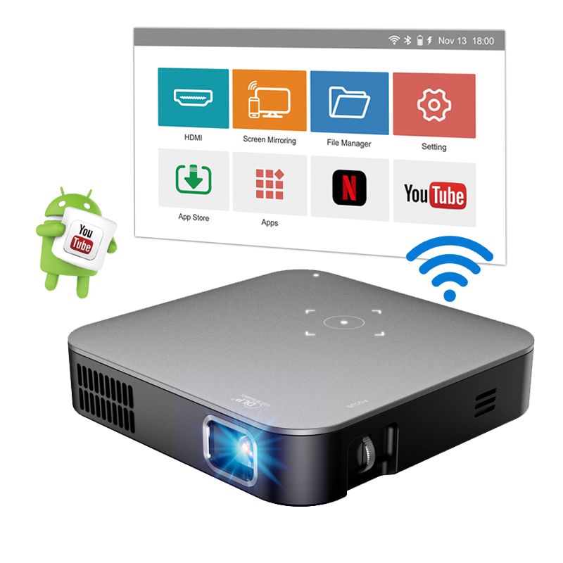 S200 portable projector Android 7.1 OS wifi wireless for smartphone DLP  LED proyector home theater mini beamer