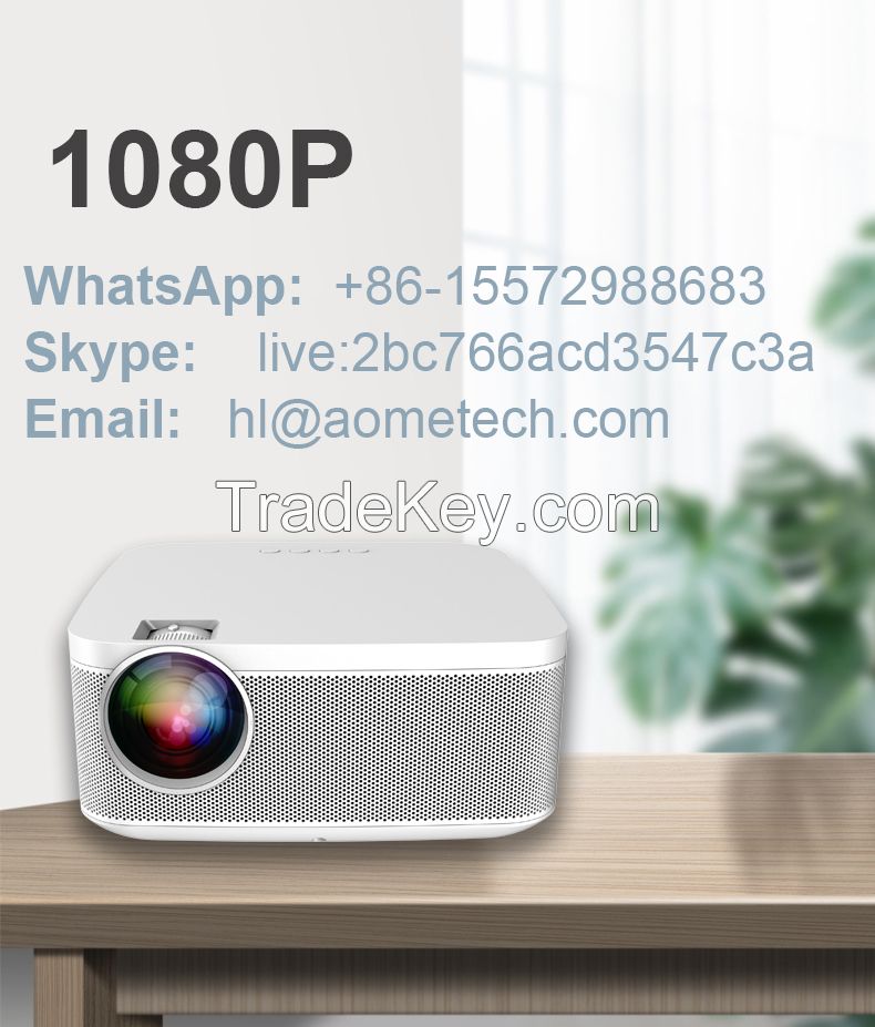 Cheap price 2021 New design LCD projector 1080p HD home theater TV support 4k wireless Airplay Miracast for cell phone led video display beamer 