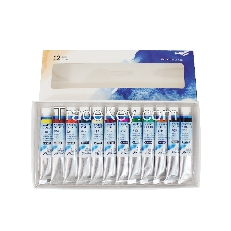 Phoenix watercolor 12 Colors 8ml Artist series with CE certification