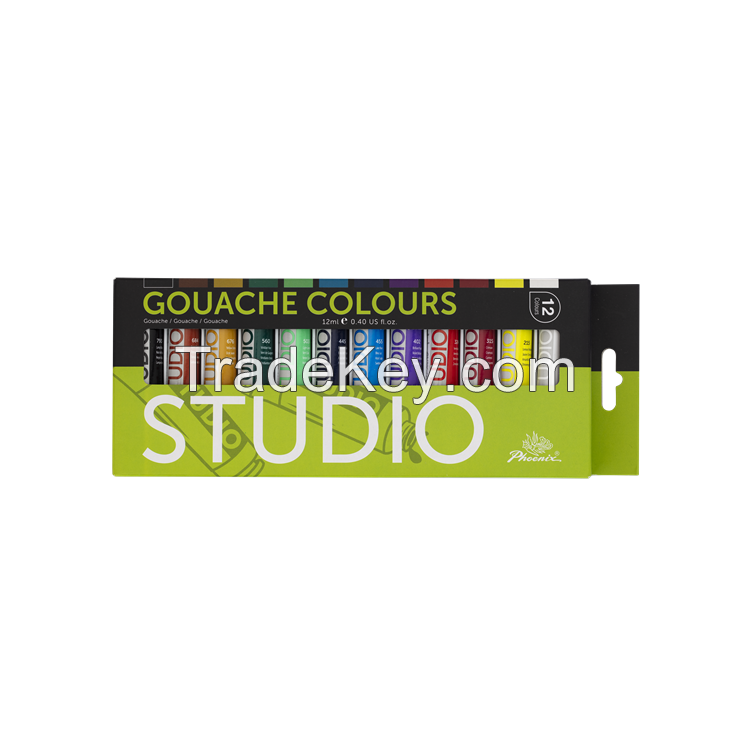 Gouache Paints 12*12ml in 36 colors art sets Wholesale with AP EN71 CE certification