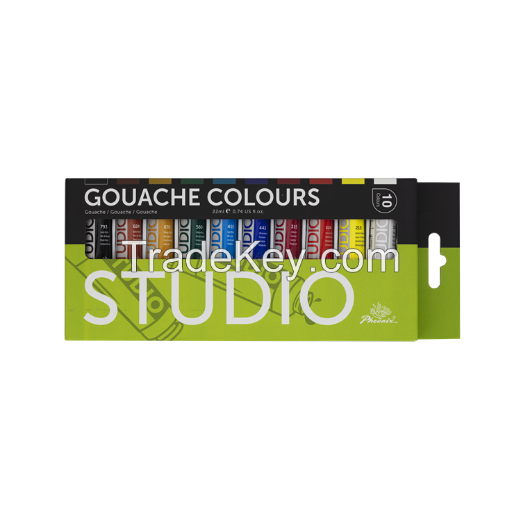 Gouache Paints 10*22ml in 36 colors art sets Wholesale with AP EN71 CE certification