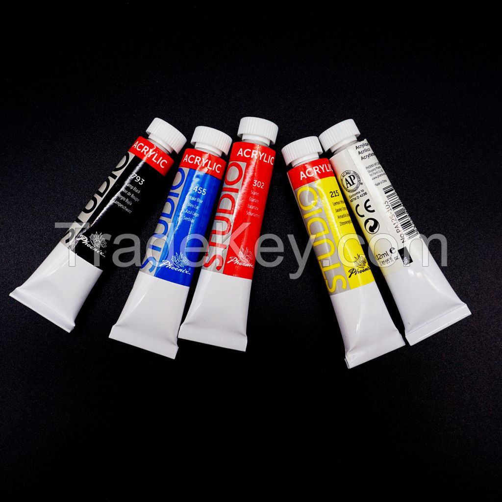 Custom made 24 colors artistic drawing professional 12ml acrylic paint set