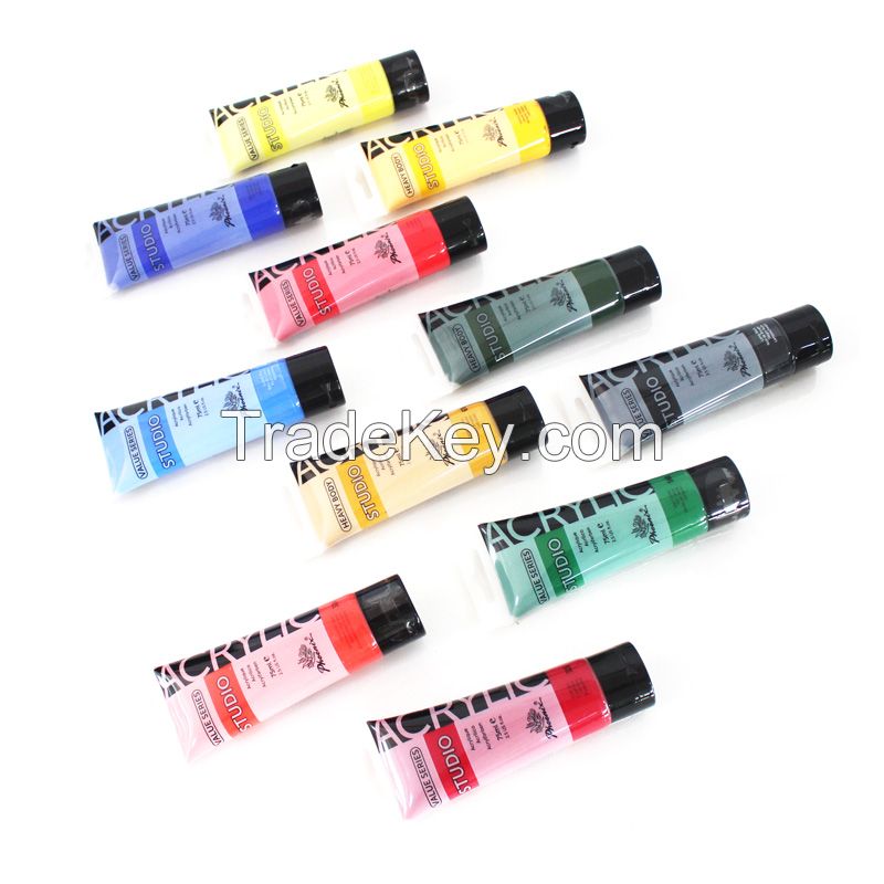 Wholesale Colorful Artist Acrylic Paint 71 colors In High Quality 75ml Acrylic Paint