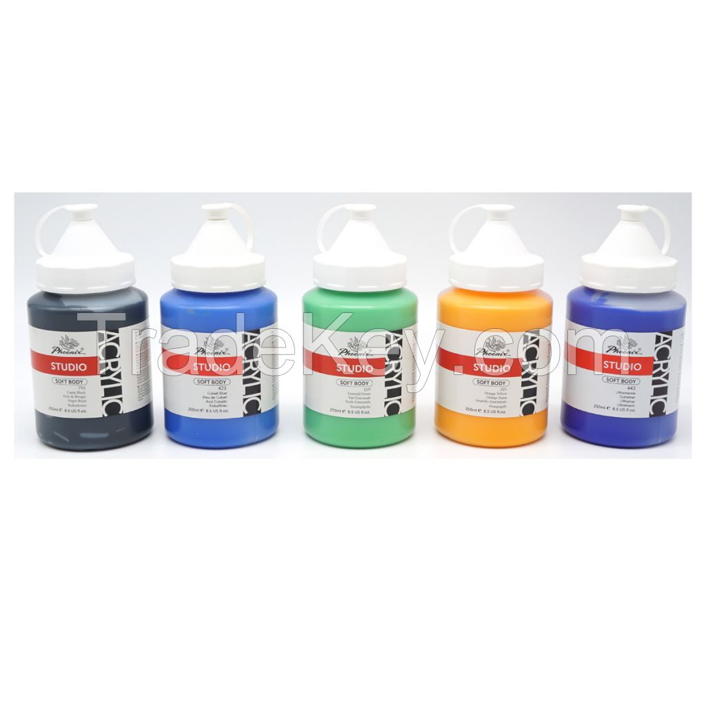 Phoenix Wholesale Hot sale Non-toxic 250ml 59 colors Tube Color Acrylic Paints