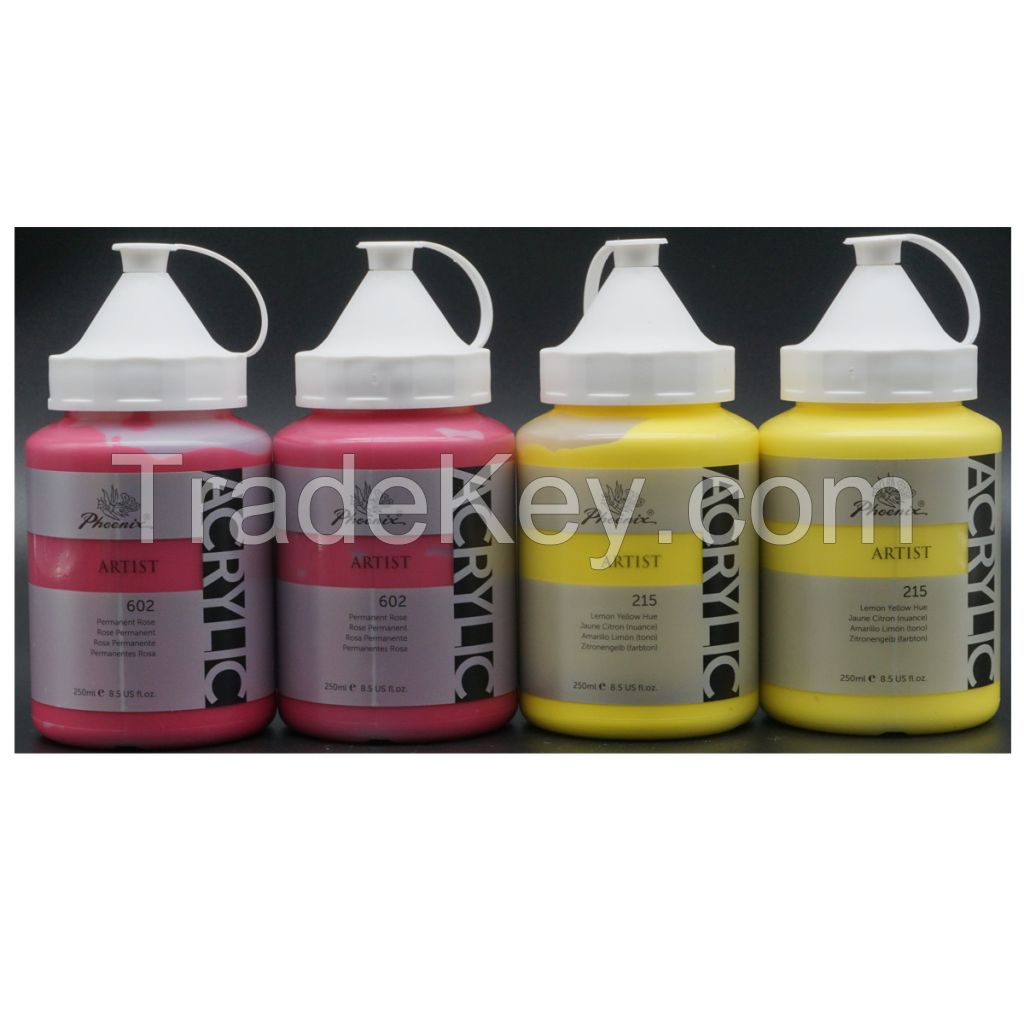 acrylique 250ml colour bottle acrylic colors paints 50 Colors Quick Drying Water Soluble acrylic paints
