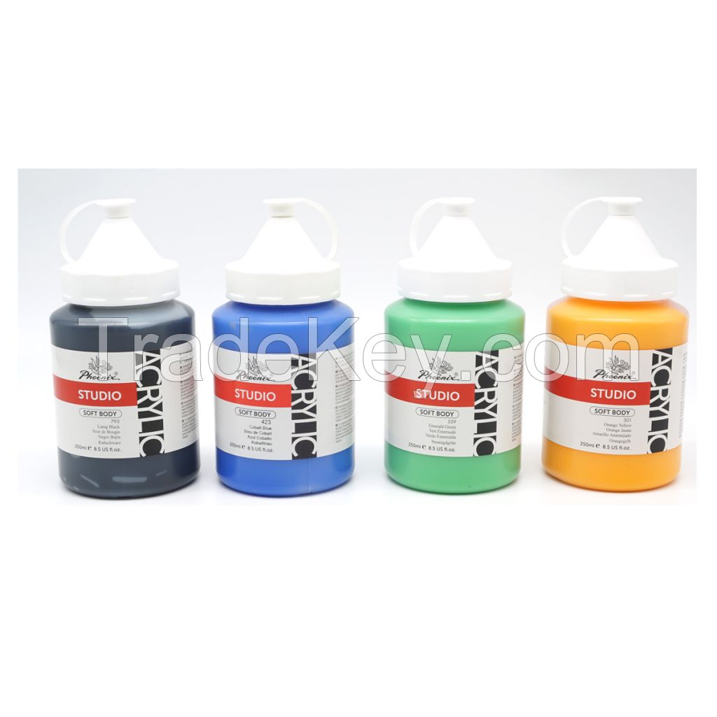 Phoenix Wholesale Hot sale Non-toxic 250ml 59 colors Tube Color Acrylic Paints