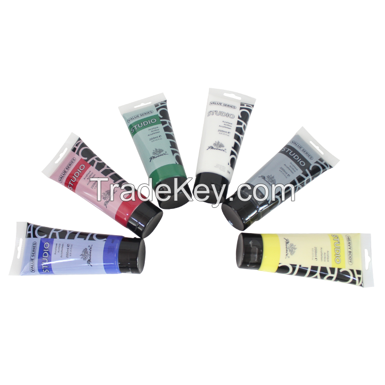 Phoenix Acrylic Paints Tubes Studio Series For Canvas 75/100/200/250/500 ml Plastic Bottles Bulk Packages