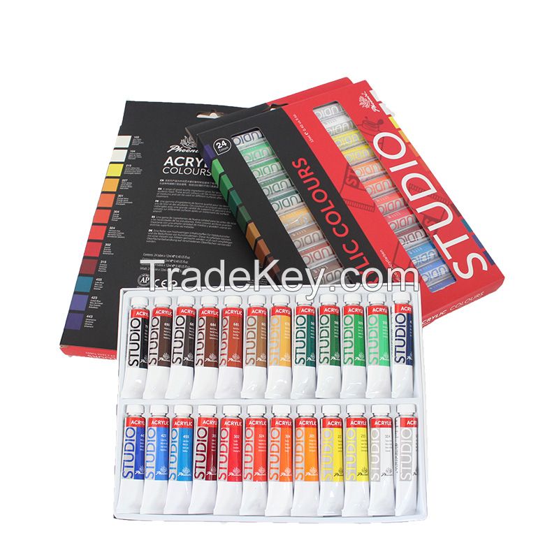 Phoenix Non-toxic Acrylic Paints Studio Series For Canvas Sets 6/10/12/18/24 colors