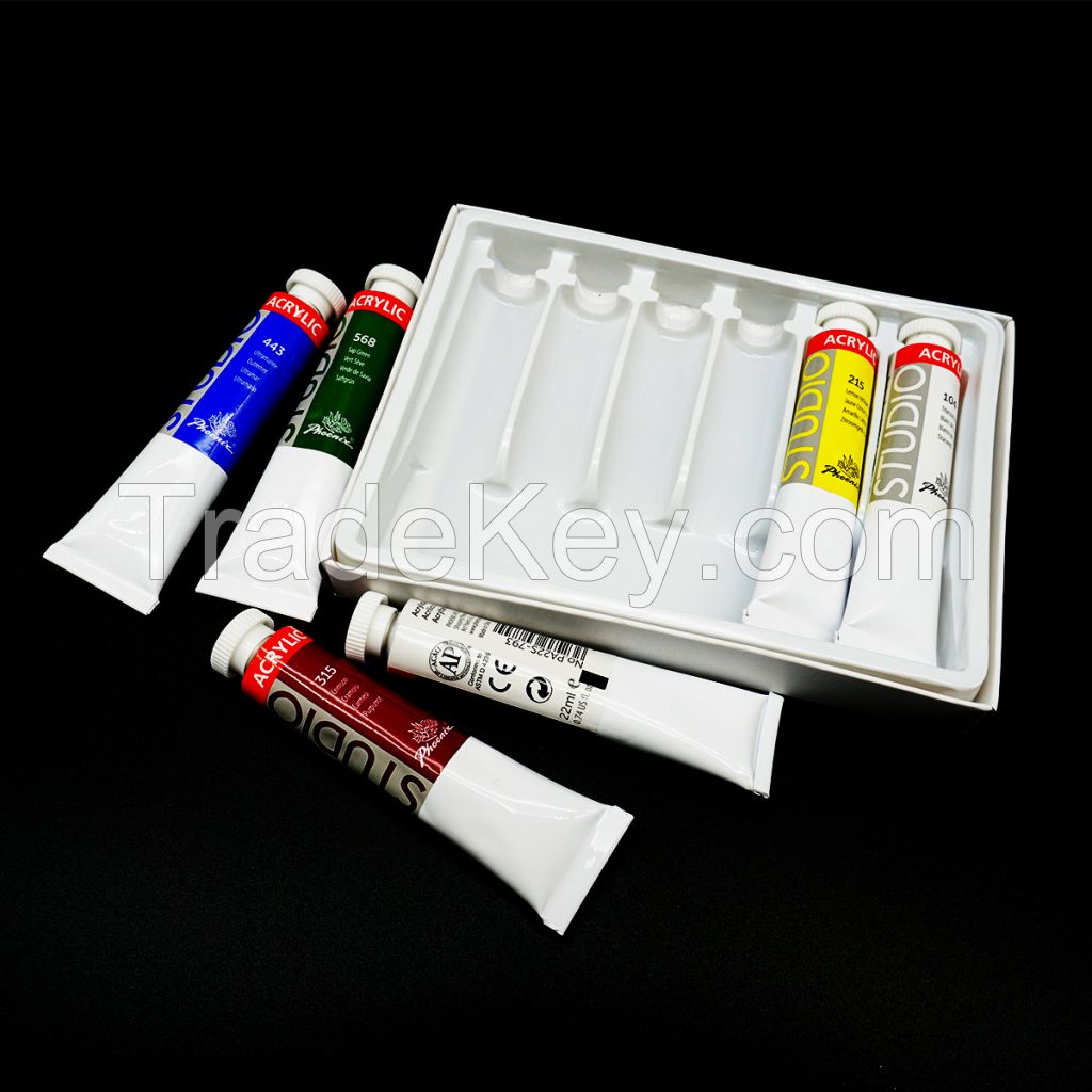 PHOENIX CE CERTIFICATE Wholesale Hotsale Non-toxic 22ml 6colors Tube Color Acrylic Paints