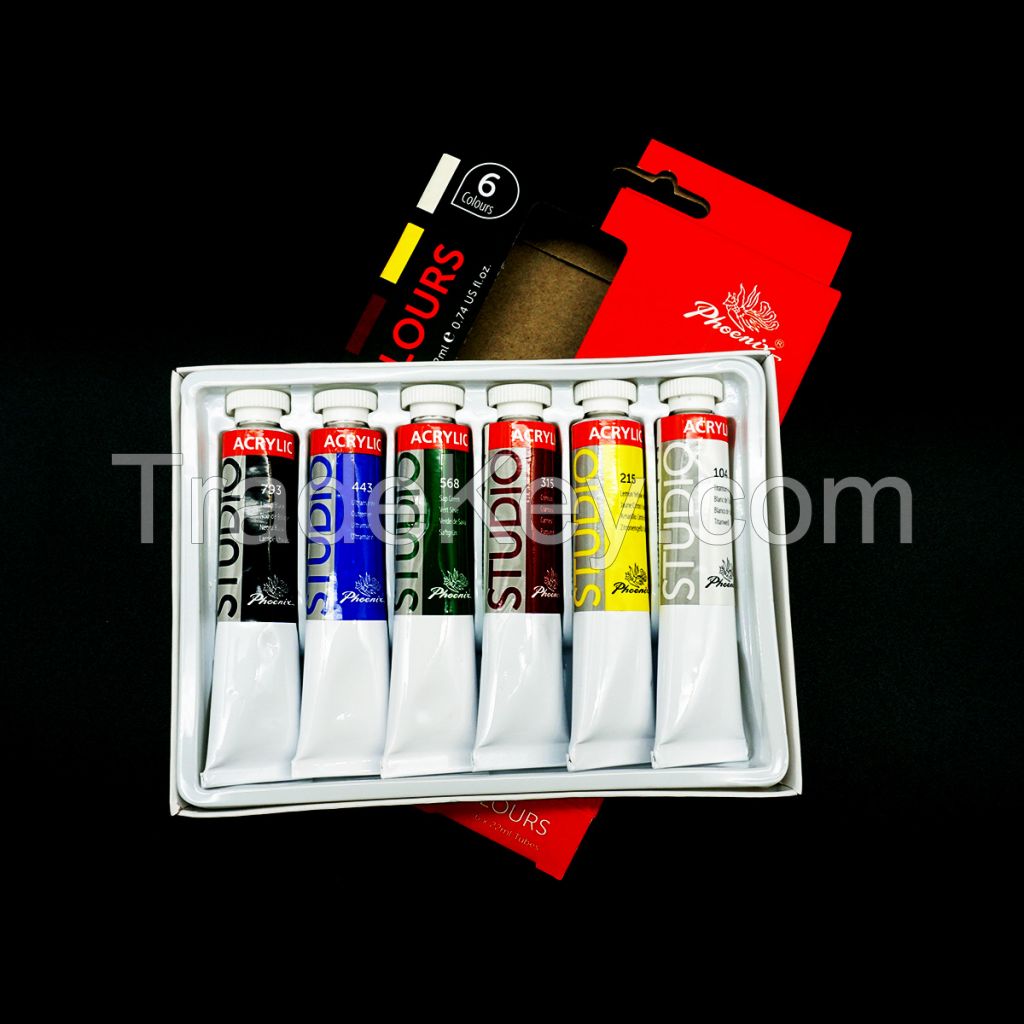 CE certificate Hot selling online paint tubes 22ml with 6 color acrylic paint set for painting
