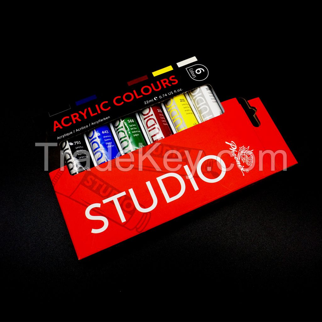 high quality acrylic color Professional 22ml 6 colors acrylic color paint set