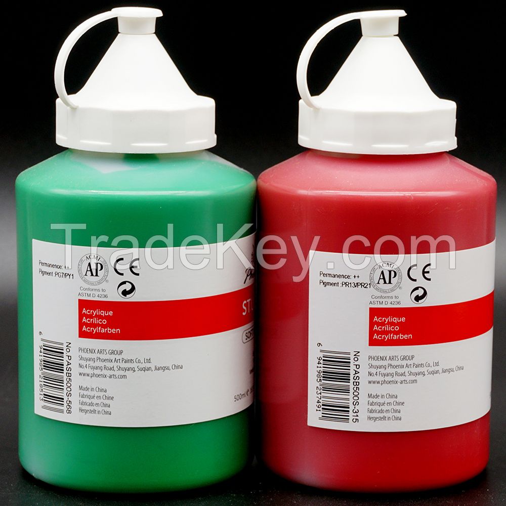 AP approved High quality paints acrylic 60 colors paints bottles 500ml plastic bottle acrylic paint set