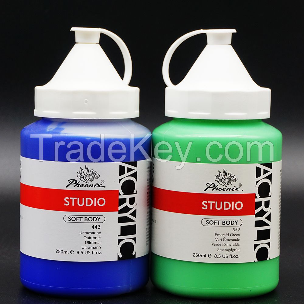 China famous brand Hot Sale Non-toxic 60 Colors Plastic Bottle 500ml Colorful Acrylic Paint Bulk Artist Acrylic Paint