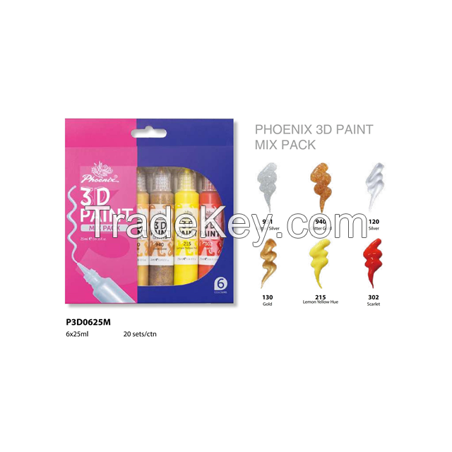 3D Acrylic paints Normal pack Phoenix kids stationery art sets Wholesalewith AP EN71 CE certification