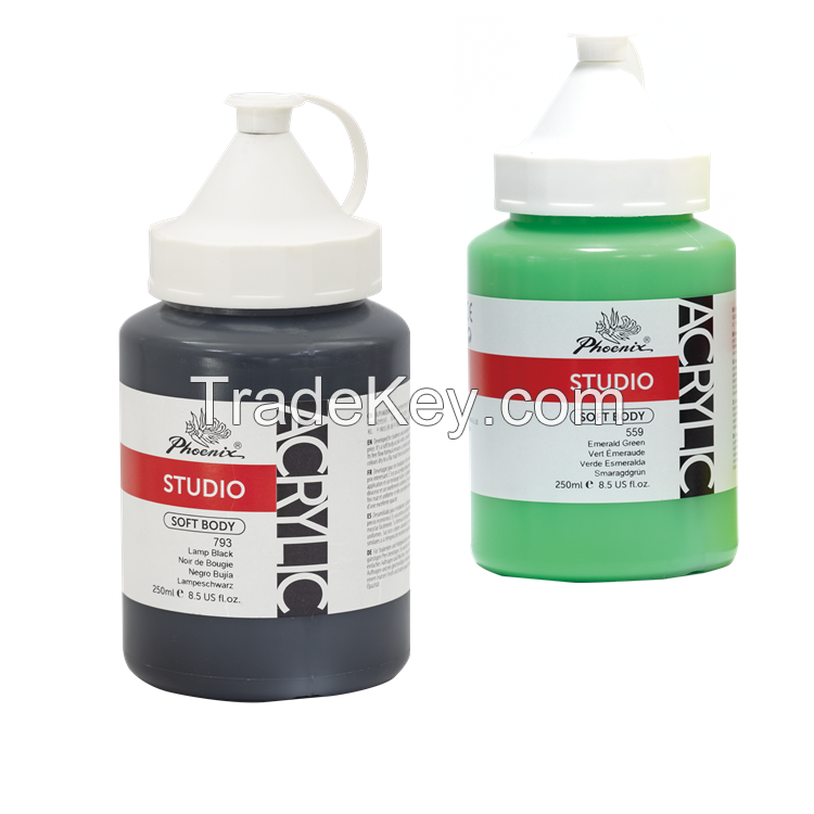 Acrylic Paints Soft body 250ml Can package Value Series For Canvas in 53 colors with CE certification