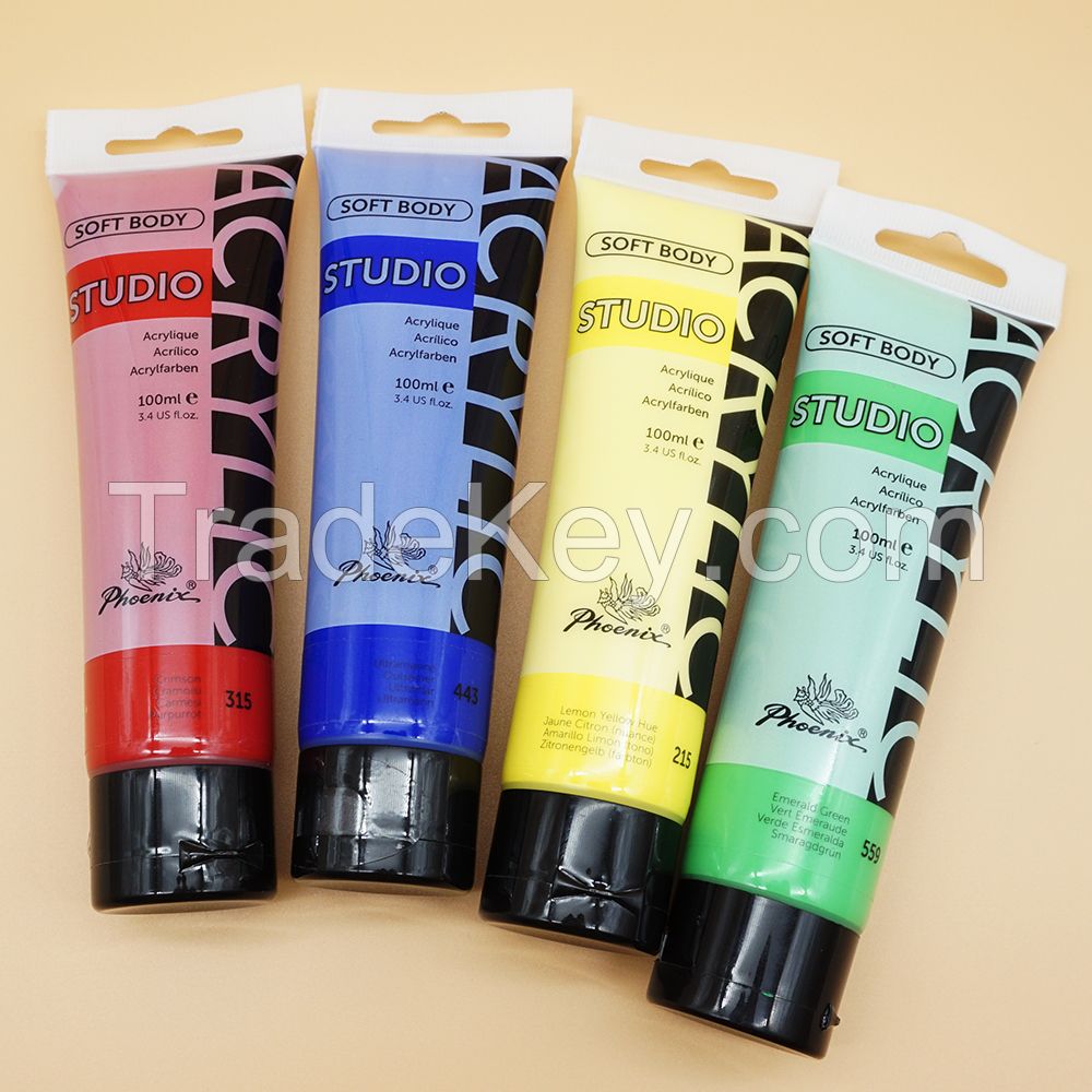 ACRILICOS Wholesale acrylic color paint Non-toxic acrylic paint color 100ml plastic Tube Acrylic Paints