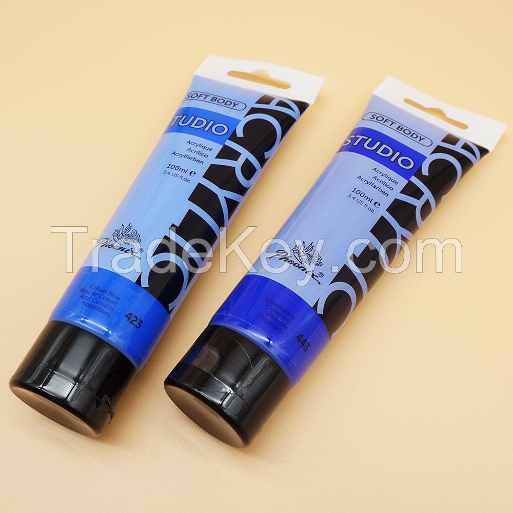 wholesale CE and AP Phoenix Multi color 100 ml acrylic paint tube package acrylic paint