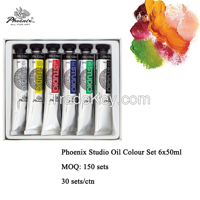 fine quality China Phoenix 12 colors 12ml Oil paint set oil colour for promotion
