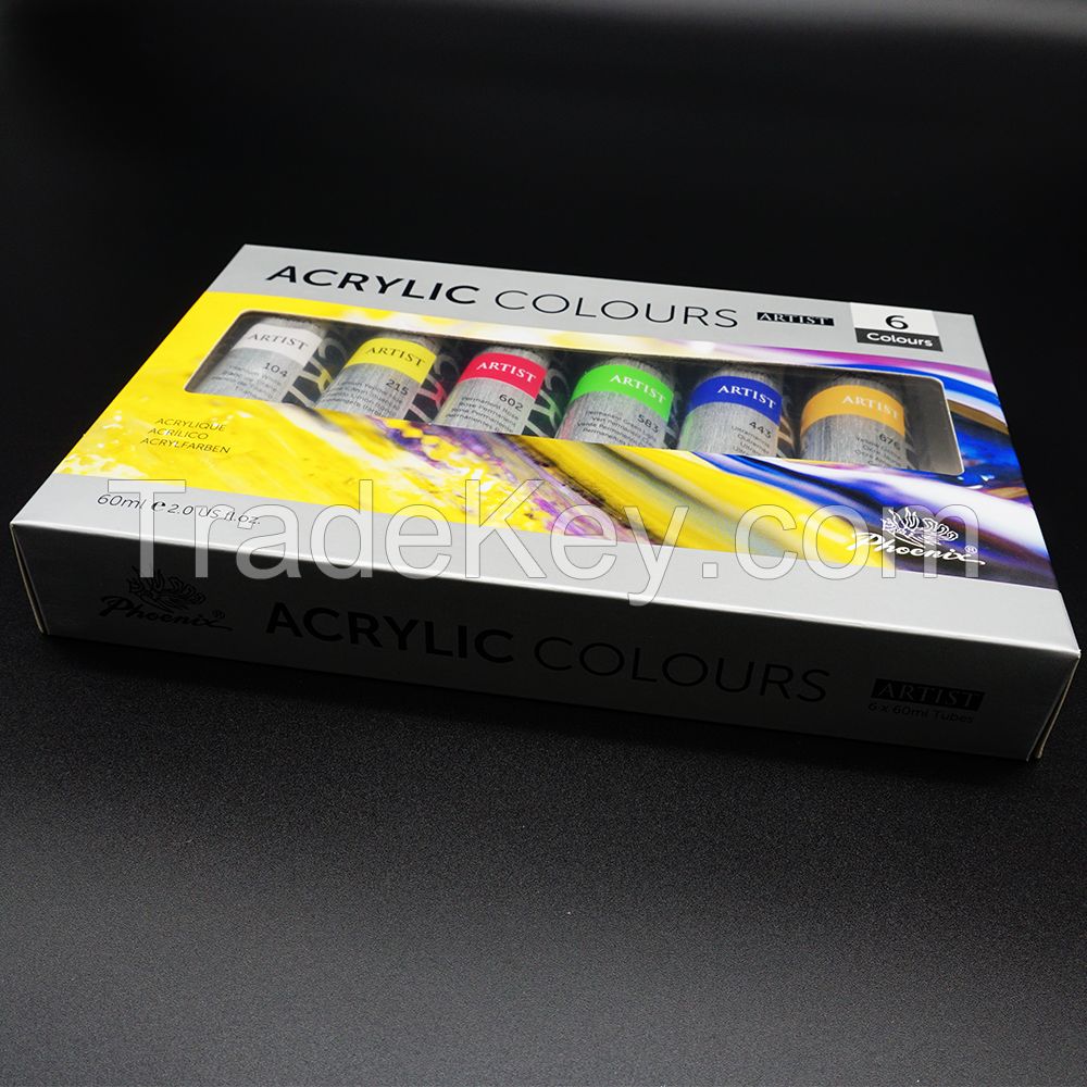 50 Colors 60ml/Tube Acrylic Paint Pigment Art Painting Drawing DIY Wall Painting Graffiti Paint Hand-Painted Art Supplies