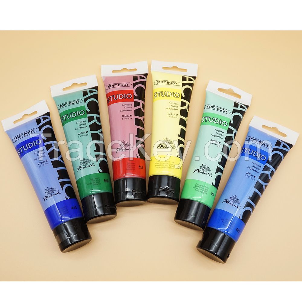 Promotional acrylic color prices peinture acrylique 60 Vivid Color 100ml Water-based Acrylic Paint for Kid Art Drawing