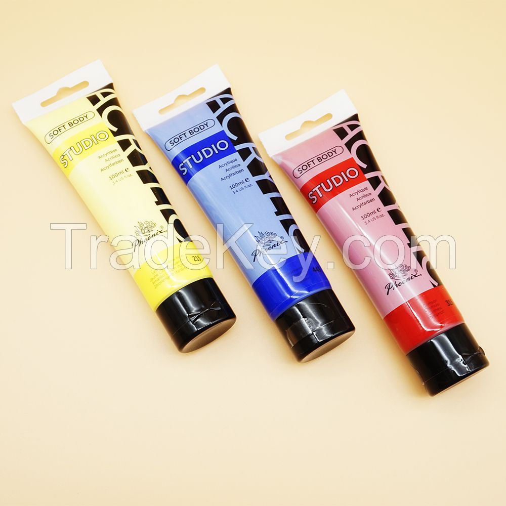 Wholesale Acrylic tubes Acrylic Paints Soft body Series For Canvas 75/100/200/250/500 ml Plastic Bottles Bulk Packages