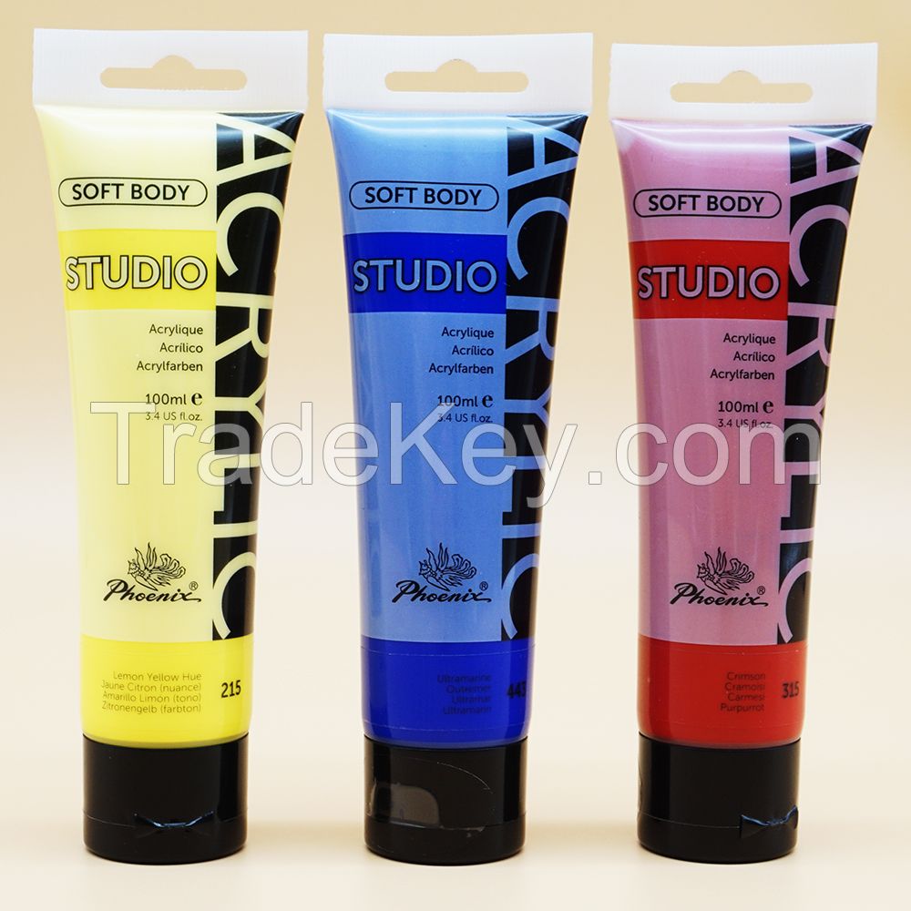 Acrylic Tubes Non-toxic  Acrylic Paints Studio Series For Canvas 75/100/200/250/500 ml Plastic Bottles Bulk Packages