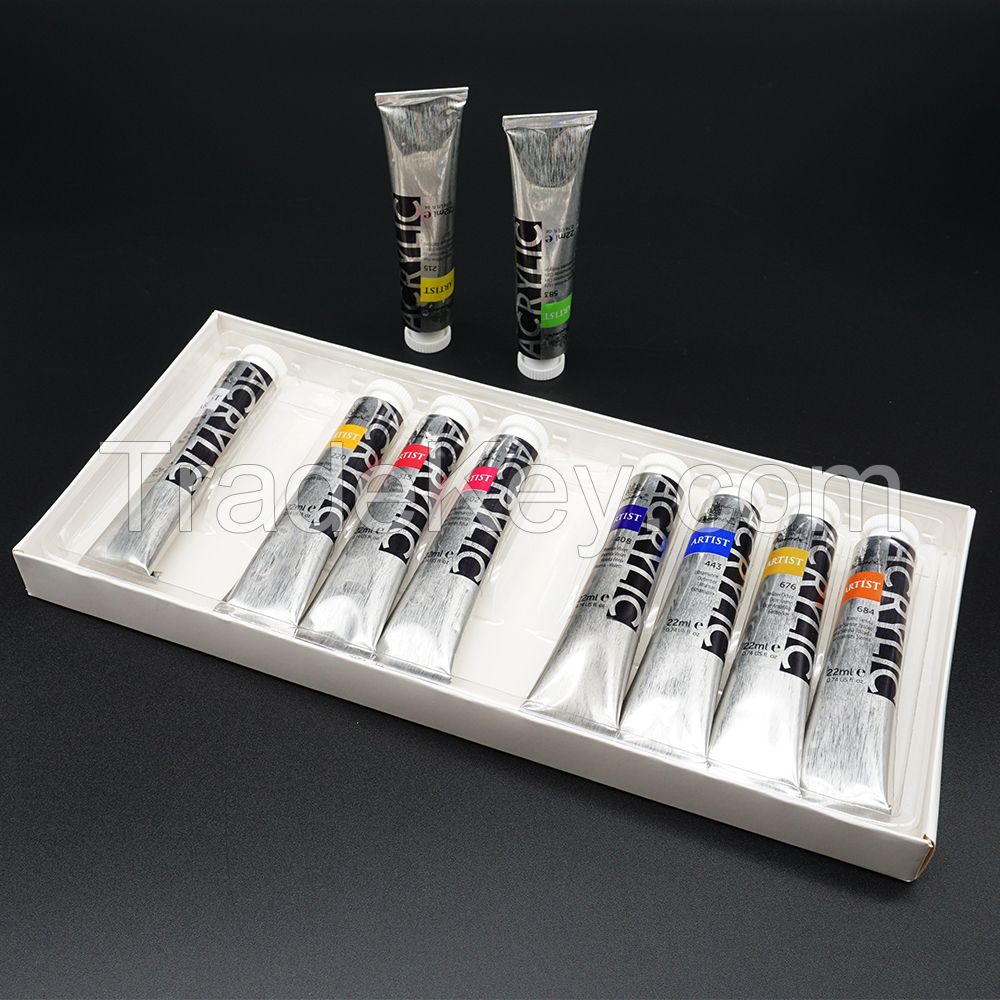 Cheap Price DIY Set of 10 Color 22ml Tube Non Toxic Professional Artists Canvas Rock Painting Drawing Kit Acrylic Paint Set
