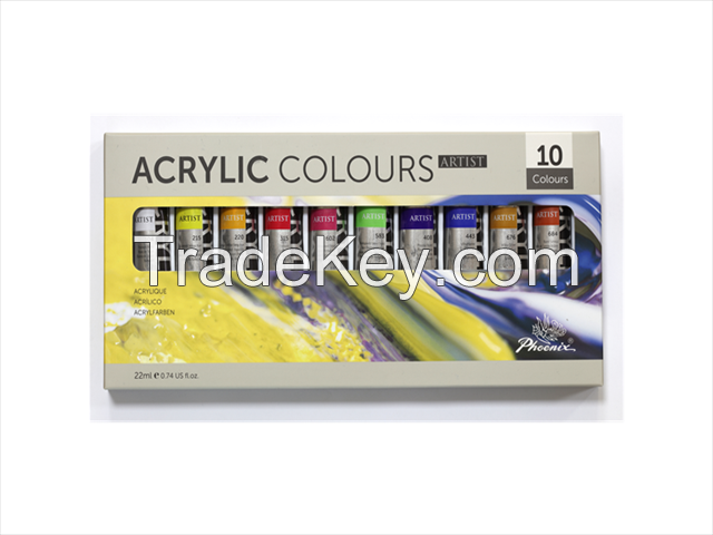 Cheap Acrylic Paints 10 x 22ml Artist level Wholesale For Canvas in 50 colors with CE certification