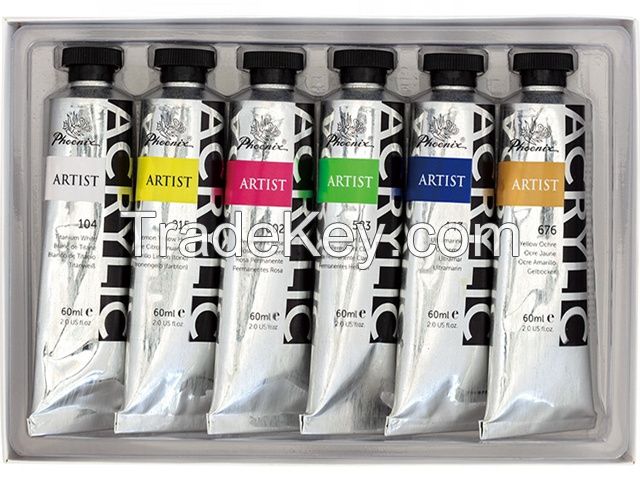 Best Acrylic Paints 6 x 60ml Artist level Wholesale For Canvas in 50 colors with CE certification