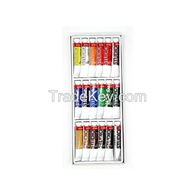 Kids Acrylic 18 X 12ml Studio Paints Art Set For Canvas With Ce Ap Certidied Phoenix Oem