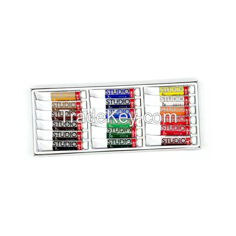 Kids Acrylic 18 X 12ml Studio Paints Art Set For Canvas With Ce Ap Certidied Phoenix Oem