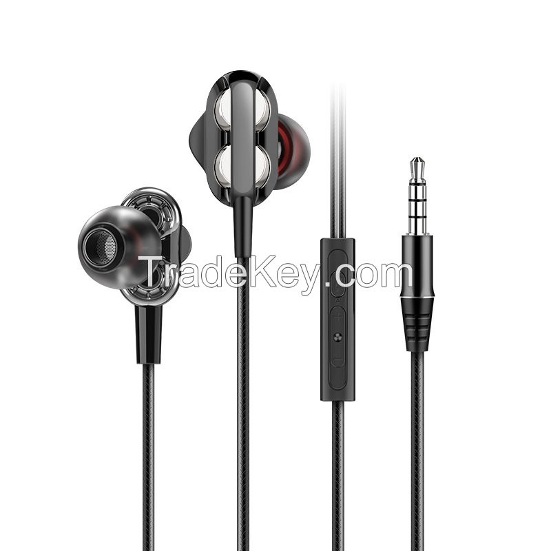 Noise Isolating HIFI in-Ear Dynamic Earphones with Wire Control Microphone