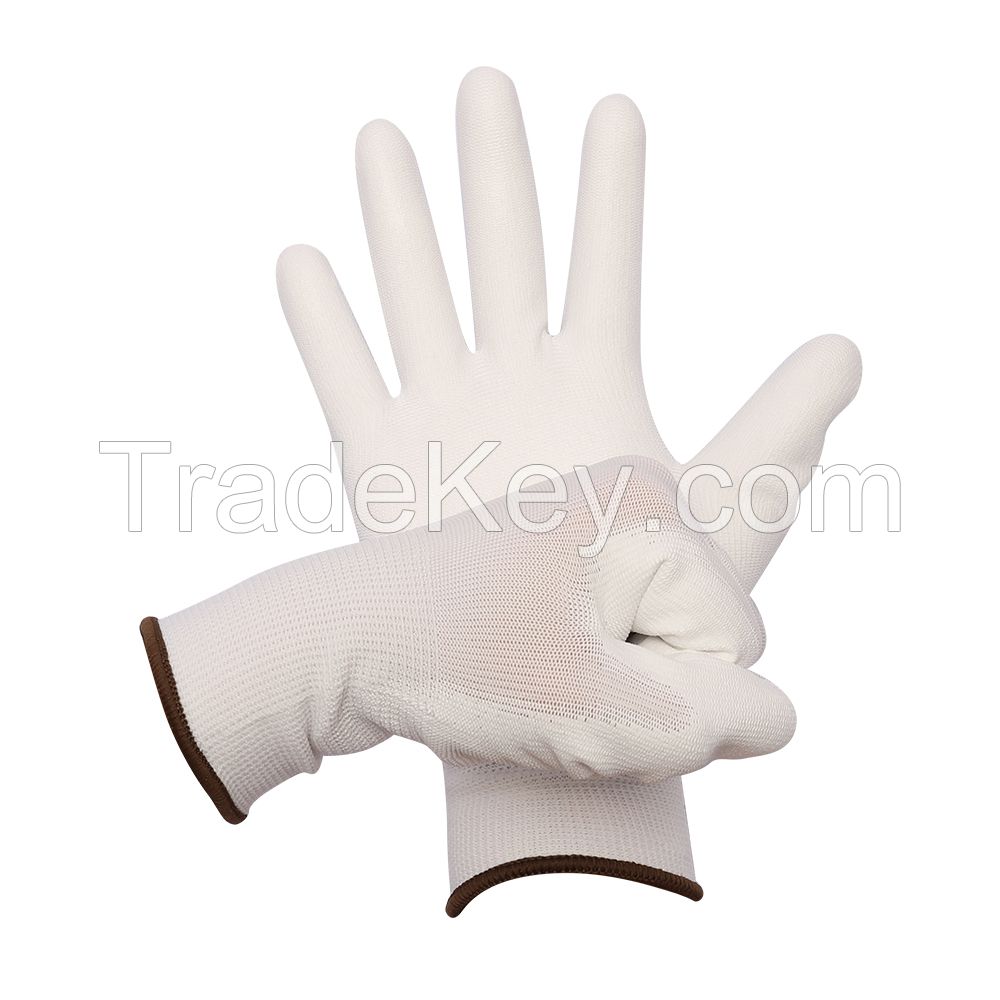 EN388 Nylon Polyester PU Coated Safety Gloves for Working Safety