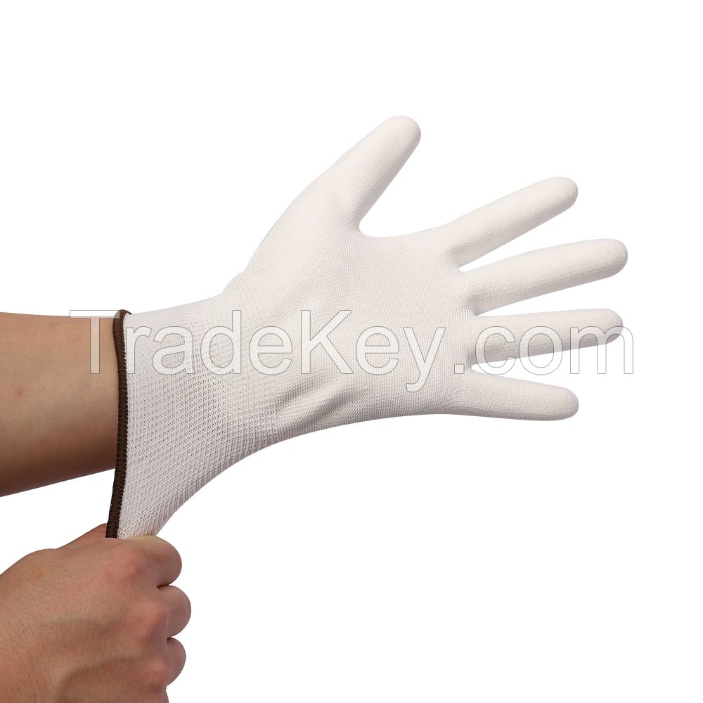 EN388 Nylon Polyester PU Coated Safety Gloves for Working Safety