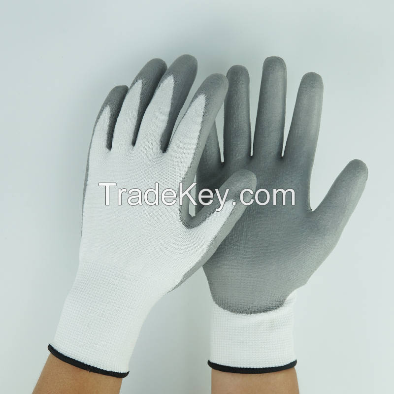 EN388 Nylon Polyester PU Coated Safety Gloves for Working Safety