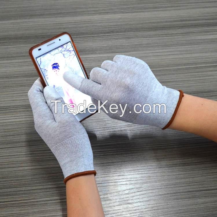 ESD 13 Guage Finger PU Coated Top Fit Gloves for Cleaning Room