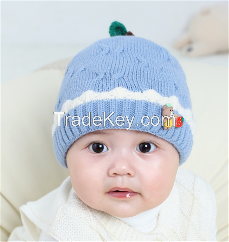 2021 New arrival double layers cute design baby soft winter hats