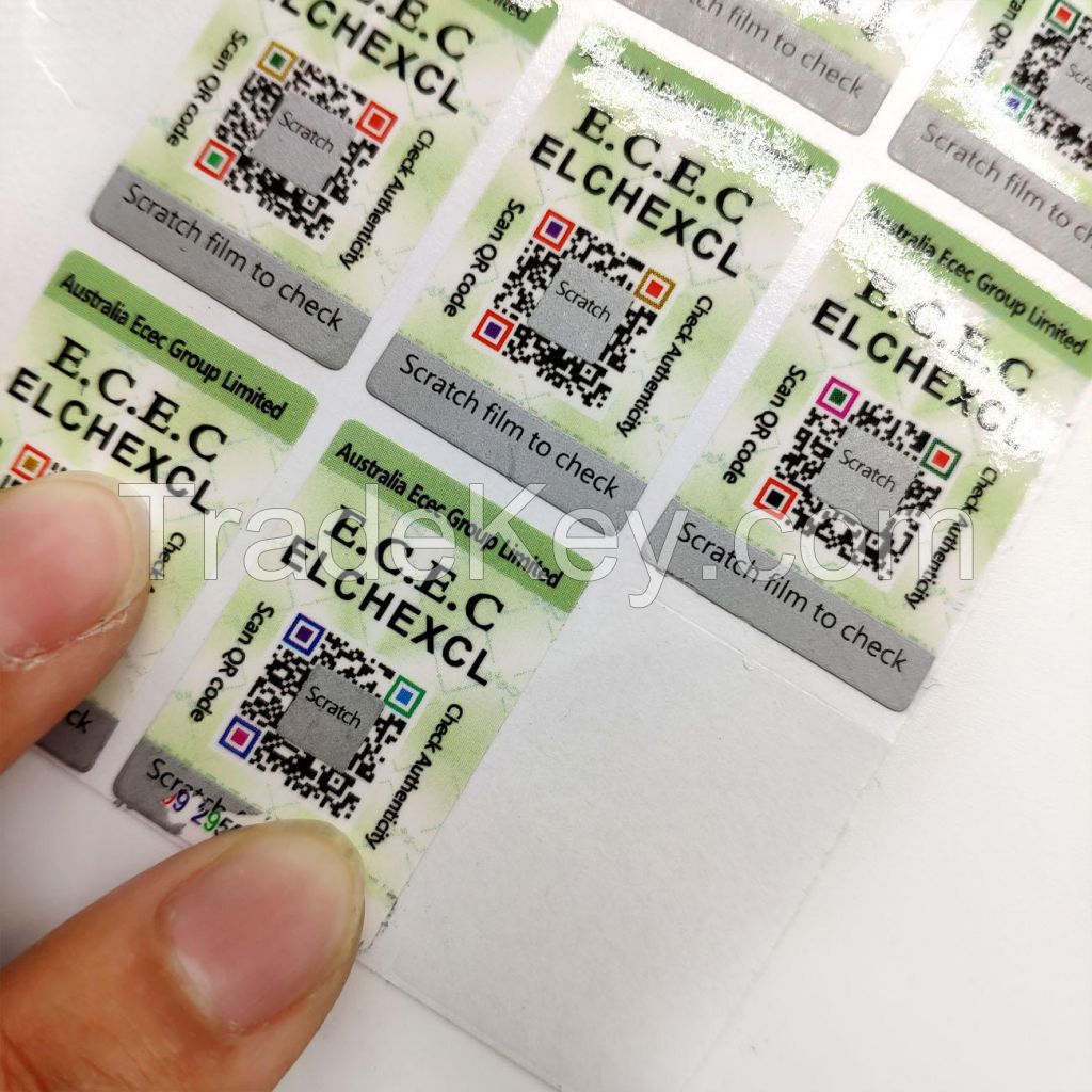 Variable date scratch film QR code sticker bar code Anti-counterfeit labels
