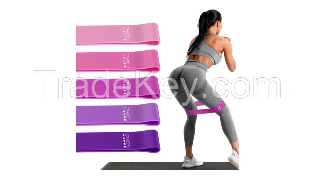 Resistance Loop Exercise Bands Exercise Bands for Home Fitness, Stretching, Strength Training, Physical Therapy, Crossfit, Pilates Yoga Flexbands, TPE Elastic Workout Bands for Women Men Kids , Set of 5