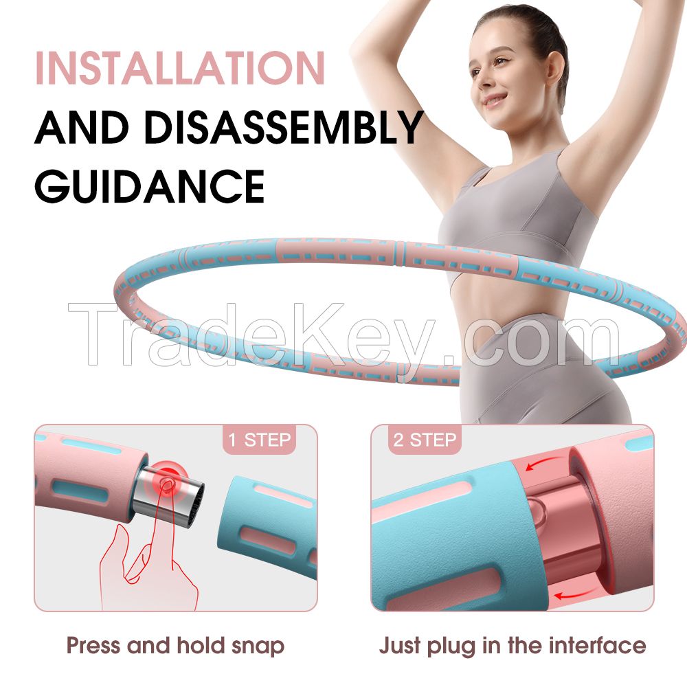 Weighted Hula Hoop for Adults 8 Sections Detachable Portable