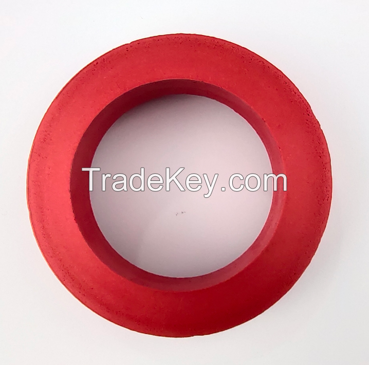 Red sponge rubber gasket seal for toilet tank to bowl