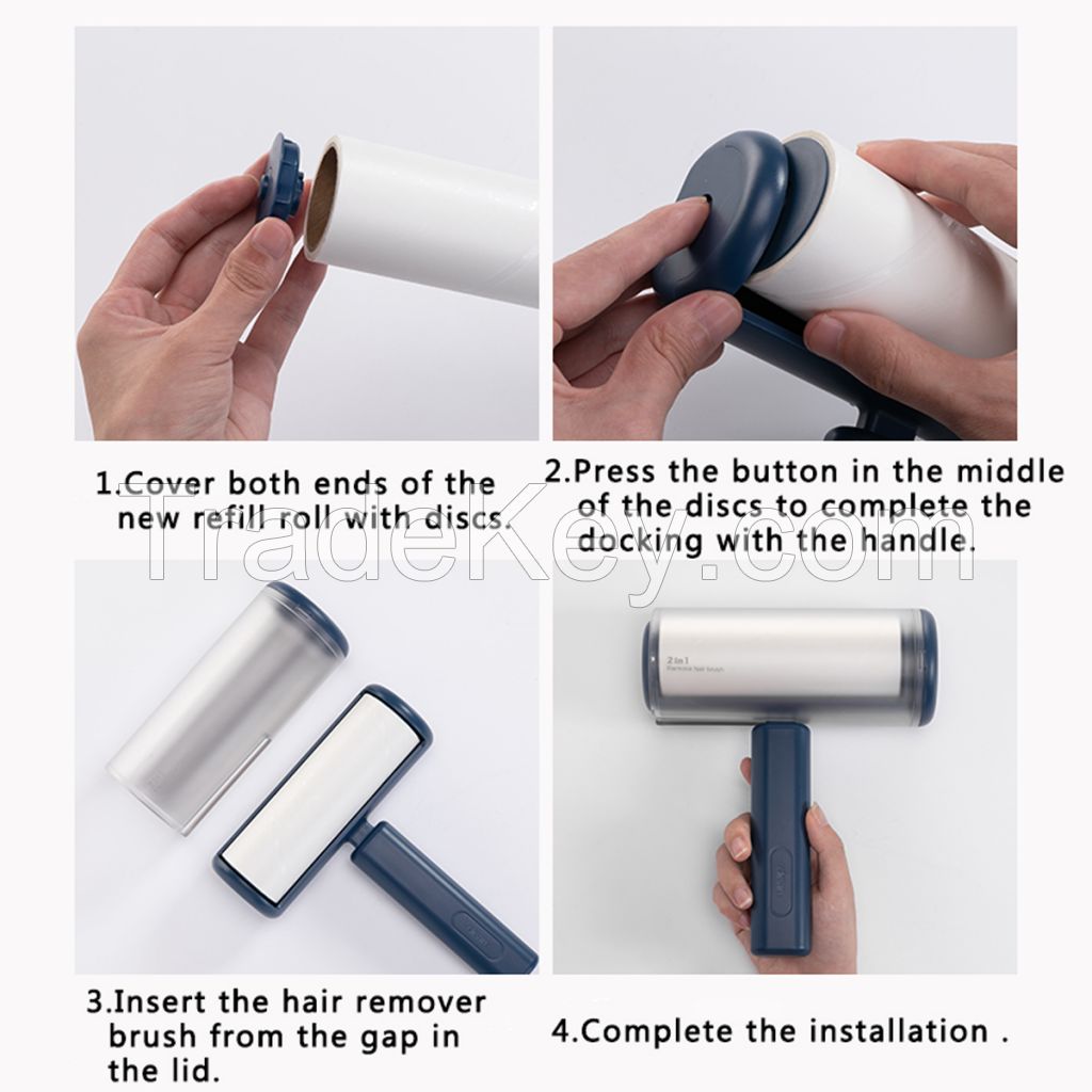 Colorful Lint Roller for Pet Hair Remover, Two ways to use on both side