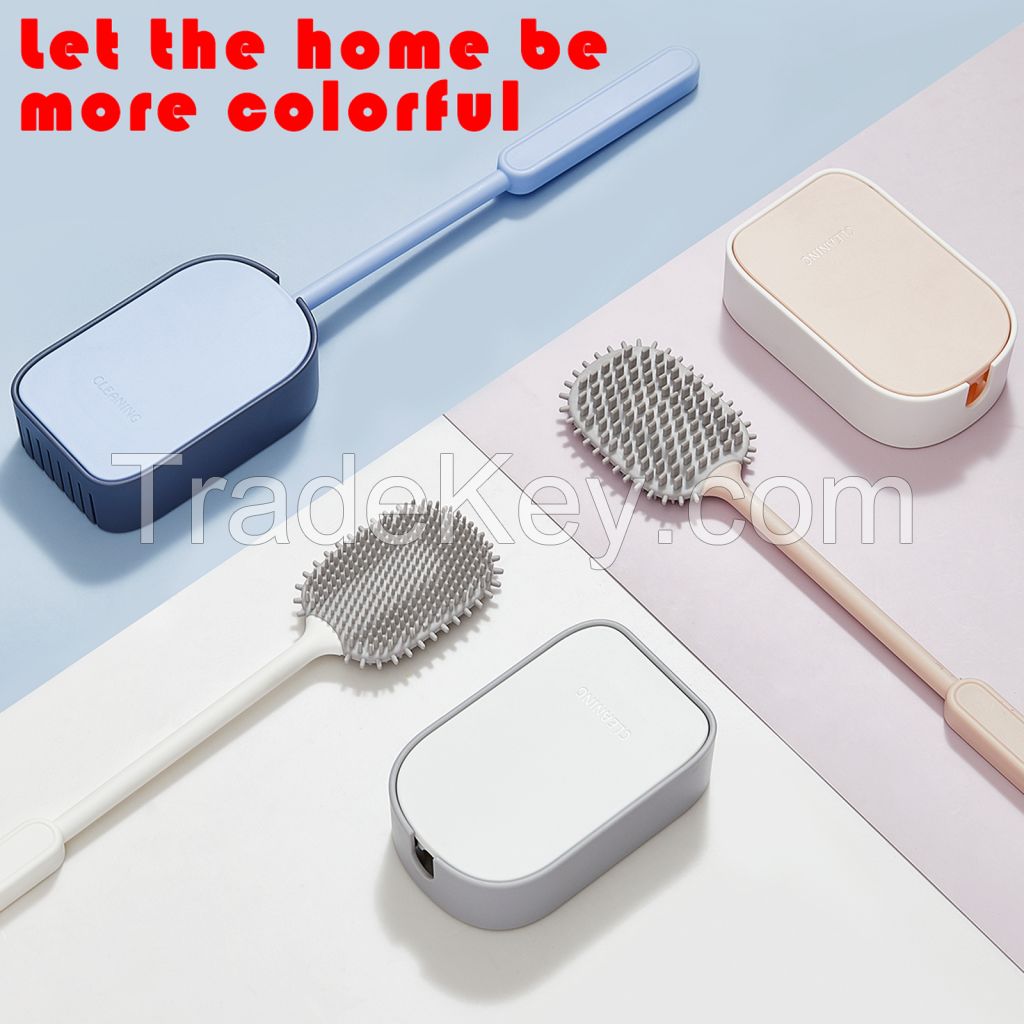The Toilet Brush and Holder Set for The Bathroom, The Flexible Toilet Brush Head is Convenient for Cleaning, The Wall is Placed on The Wall to Save Space, and The Ventilation Slot Base