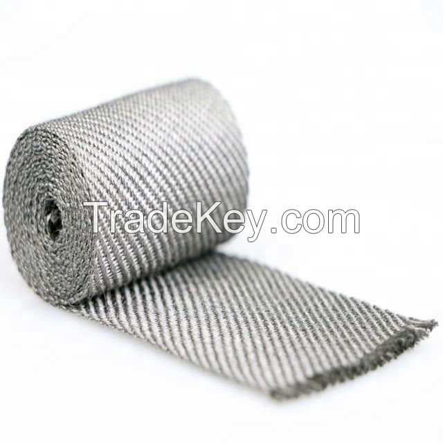 Metal Fiber Woven Tape Strong Strength High Tempurature Eliminate Static Electricity Metal Fiber Woven Belt