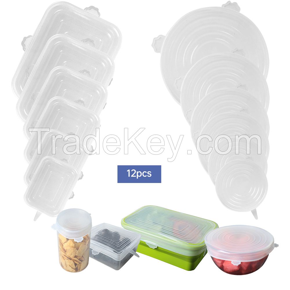  Silicone Fresh Keeping Covers Sealing Lids