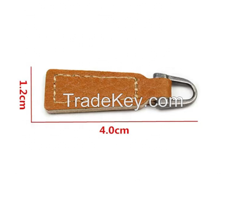Wholesale Custom Logo Leather Zipper Puller Leather Zipper For Garment