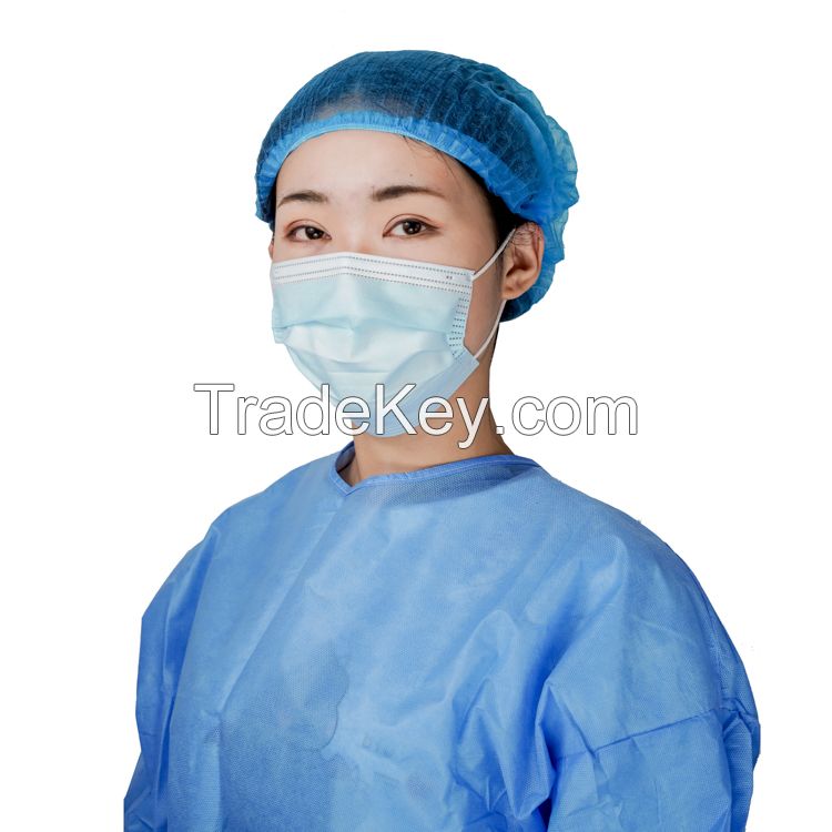 Disposable face mask earloop type blue color